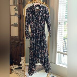 Misa Los Angeles Zahra Paisley Asymmetrical Whimsigoth Midi Dress Size XS